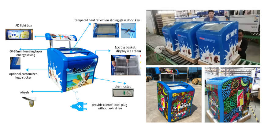 Freezer Dada Layar Kecil Berkualitas Dengan Keranjang Dari Pabrikan Cina Meibca